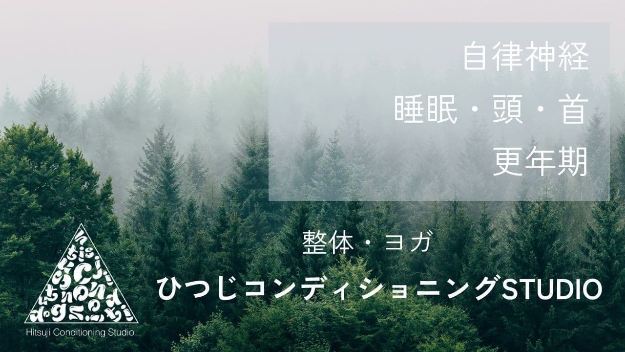 あうる整骨院からのお知らせ：「自律神経・睡眠・頭・首・更年期」のケアに。整体・ヨガを提供する『ひつじコンディショニングSTUDIO』へのご案内バナー。